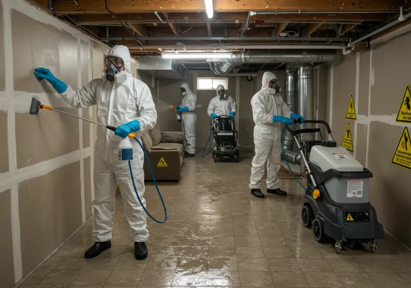 Basement Moisture Removal and Structural Drying process in Dickey County, ND